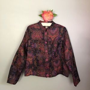 Christopher & Banks Jacket  Purple Paisley Size M